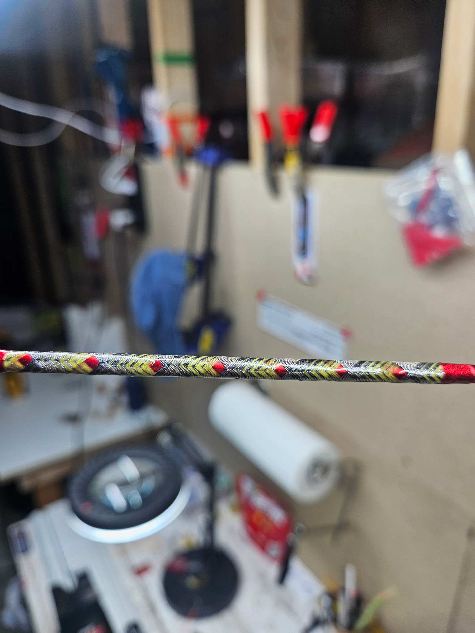 Custom ice rod grip detail — EVA foam and cork combination handle